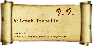 Vilcsek Izabella névjegykártya